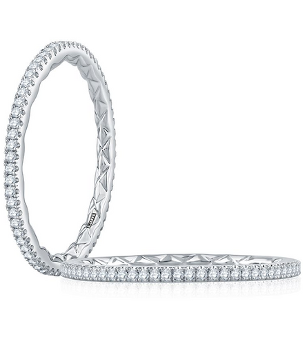 A.JAFFE 14K White Gold Wedding Band