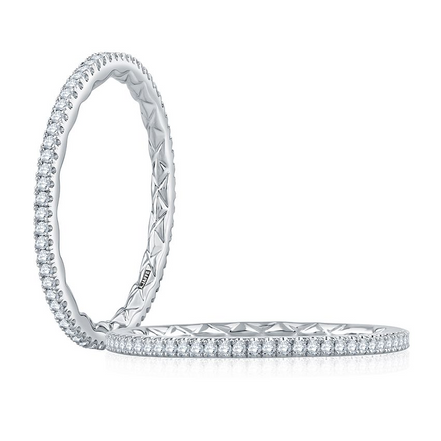 A.JAFFE 14K White Gold Wedding Band