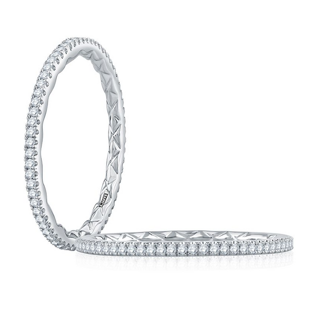 A.JAFFE 14K White Gold Wedding Band