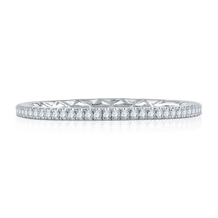 A.JAFFE 14K White Gold Wedding Band