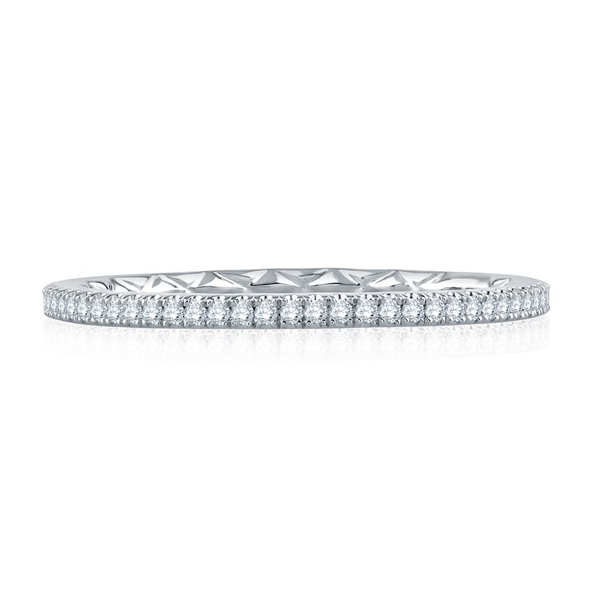 A.JAFFE 14K White Gold Wedding Band