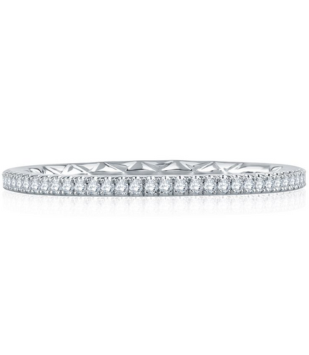 A.JAFFE 14K White Gold Wedding Band