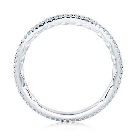 A.JAFFE 14K White Gold Wedding Band