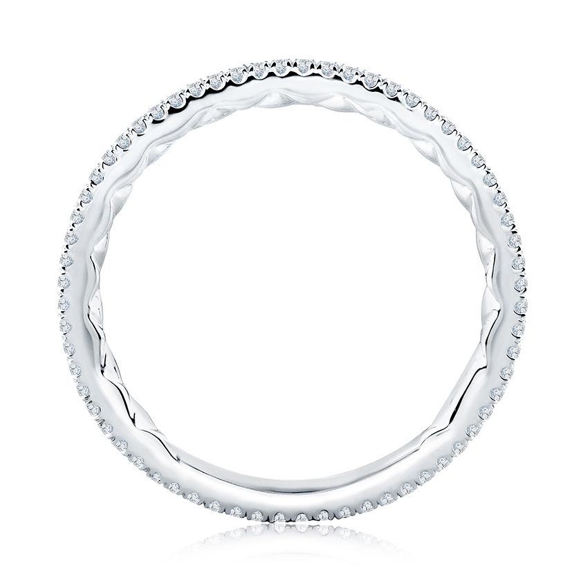 A.JAFFE 14K White Gold Wedding Band
