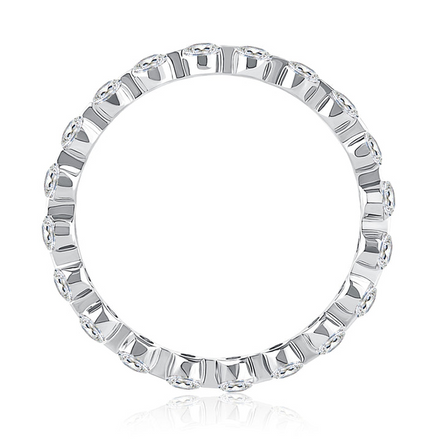 A.JAFFE 18K White Gold Diamond Bubble Diamond Wedding Band