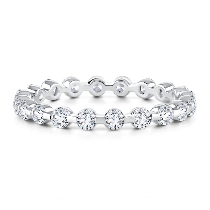 A.JAFFE 18K White Gold Diamond Bubble Diamond Wedding Band