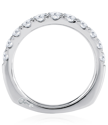 A.JAFFE 14K White Gold Diamond Wedding Band