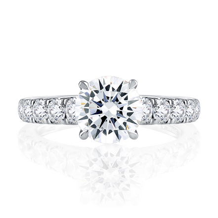 A.JAFFE Modern Diamond Pavé Round Cut Diamond Engagement Ring