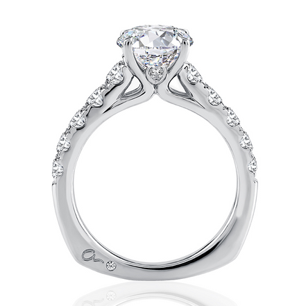 A.JAFFE Modern Diamond Pavé Round Cut Diamond Engagement Ring