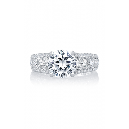 A.JAFFE 14K White Gold Diamond Pave Metropolitan Engagement Ring