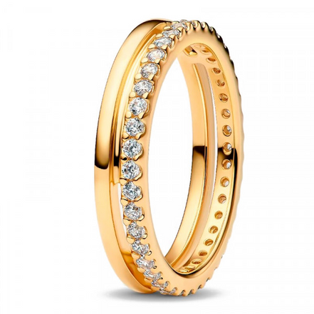 Pandora Timeless Double Band Ring Size 7