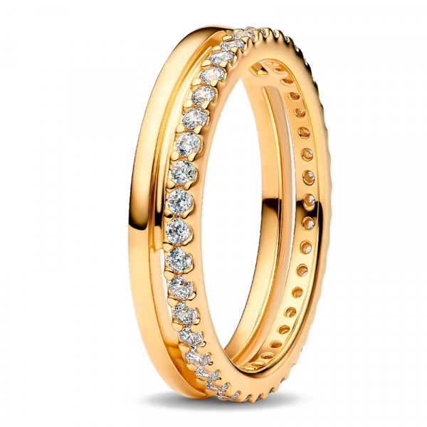 Pandora Timeless Double Band Ring Size 7