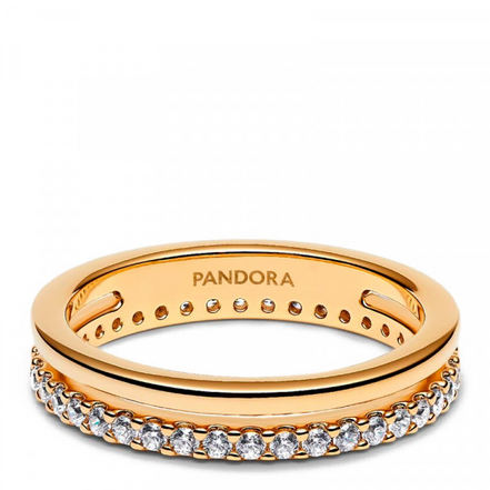 Pandora Timeless Double Band Ring Size 7