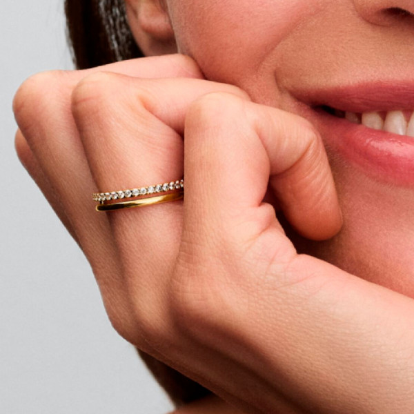 Pandora Timeless Double Band Ring Size 7