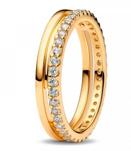 Pandora Timeless Double Band Ring Size 7.5