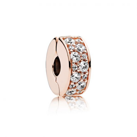 Pandora Moments Rose Clear Pavé Clip Charm