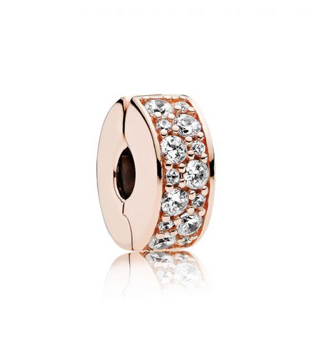 Pandora Moments Rose Clear Pavé Clip Charm