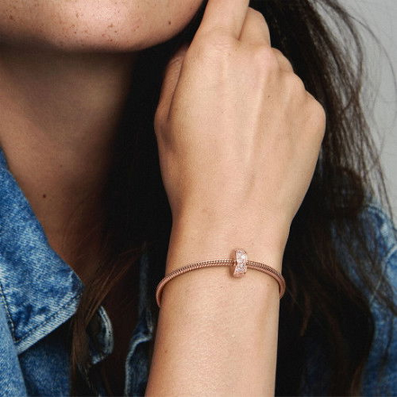 Pandora Moments Rose Clear Pavé Clip Charm