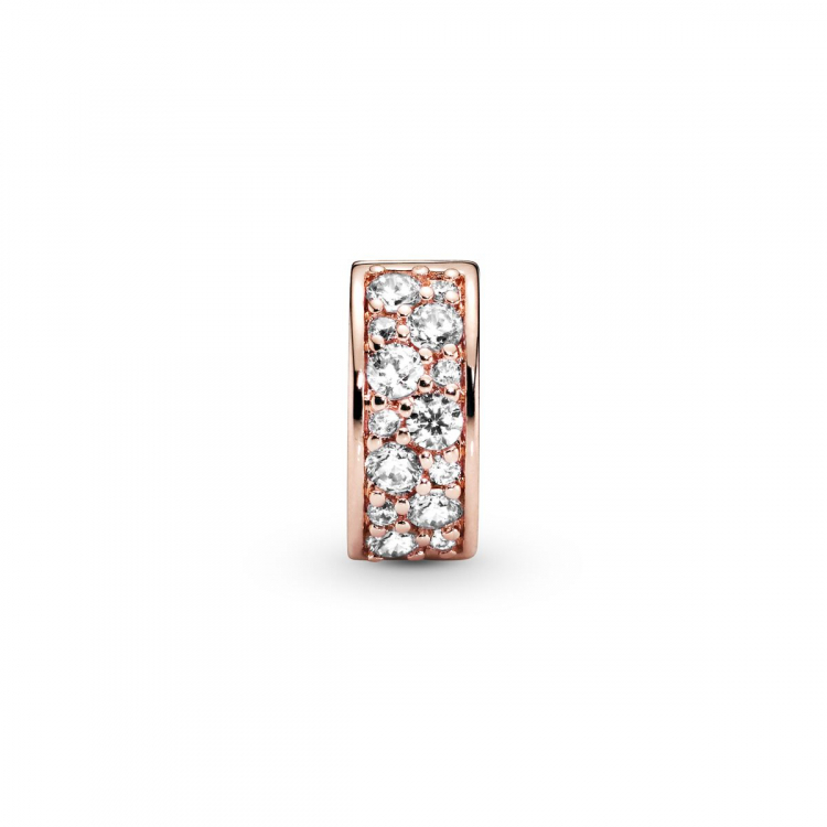 Pandora Moments Rose Clear Pavé Clip Charm