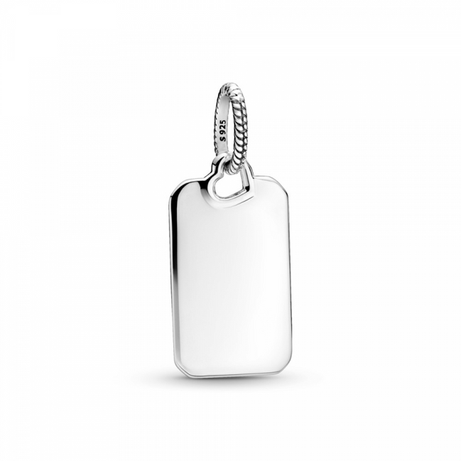Pandora ME/Moments Silver Engravable Rectangular Tag Pendant