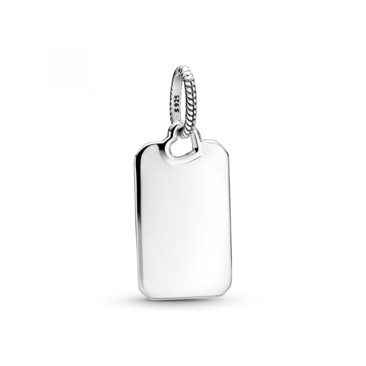 Pandora ME/Moments Silver Engravable Rectangle Tag Pendant