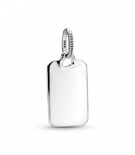 Pandora ME/Moments Silver Engravable Rectangle Tag Pendant