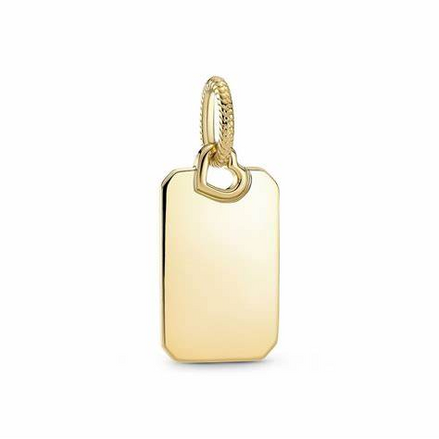 Pandora ME/Moments 14K Gold-Plated Engravable Rectangle Tag Pendant