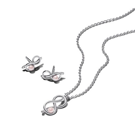 Pandora Moments Infinity Knot Jewelry Earrings and Pendant Necklace Gift Set