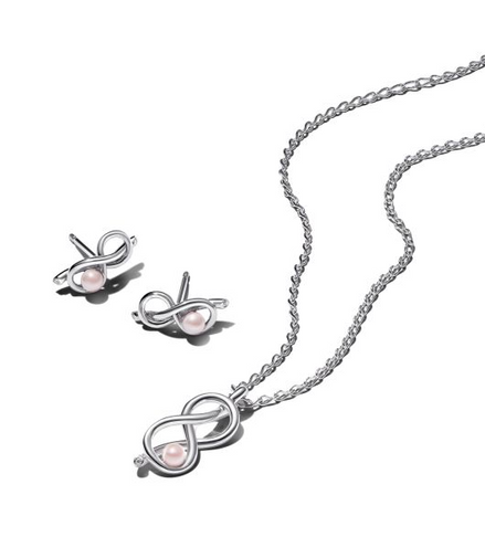 Pandora Moments Infinity Knot Jewelry Earrings and Pendant Necklace Gift Set
