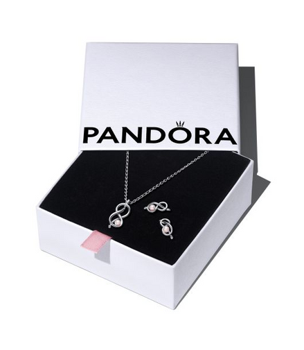 Pandora Moments Infinity Knot Jewelry Earrings and Pendant Necklace Gift Set
