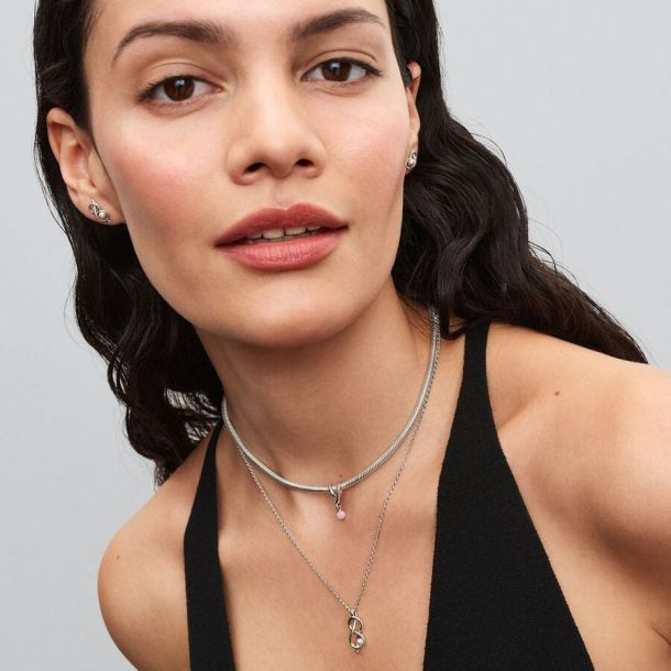 Pandora Moments Infinity Knot Jewelry Earrings and Pendant Necklace Gift Set