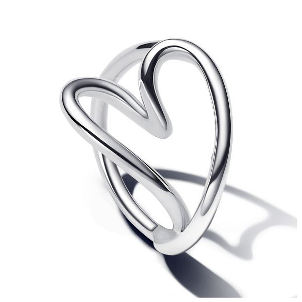 Pandora Essence Organically Heart Shaped Silver Ring Size 6