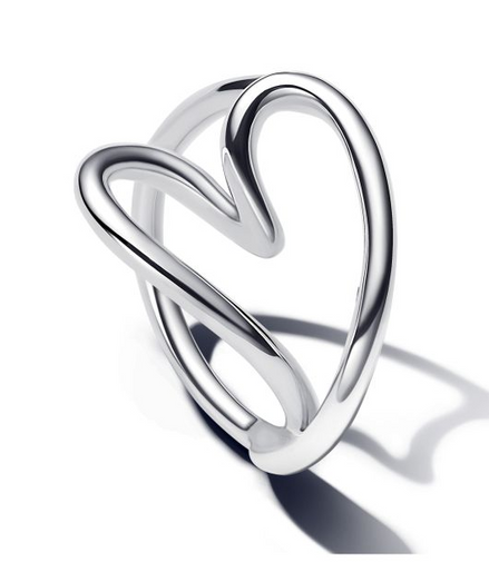 Pandora Essence Organically Heart Shaped Silver Ring Size 6