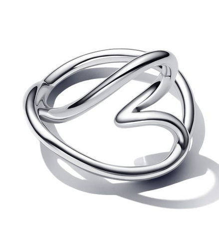 Pandora Essence Organicall Heart Shaped Silver Ring Size 7.5