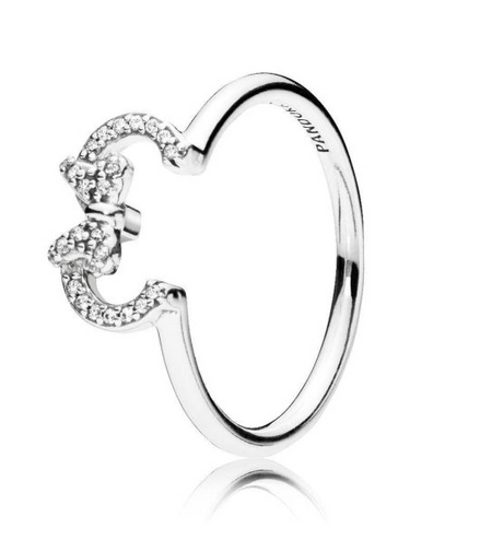 Pandora Disney Minnie Mouse Ears Silhouette Puzzle Ring Size 6