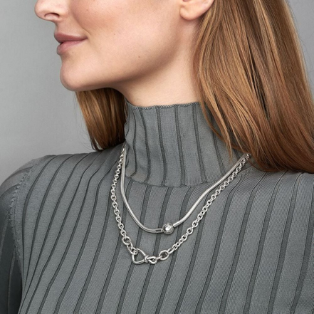 Pandora Moments Silver Snake Chain Necklace 45 cm