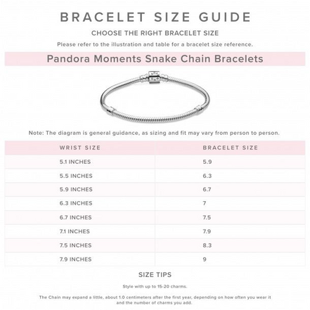 Pandora Moments Round Pandora Clasp Twisted Snake Chain Size 19