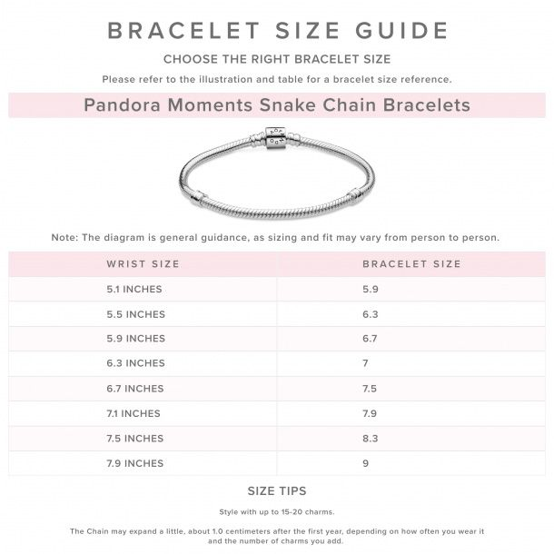 Pandora Moments Round Pandora Clasp Twisted Snake Chain Size 19