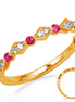 14K Yellow Gold Ruby And Diamond Band
