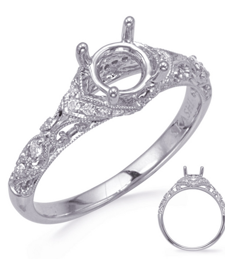 14K White Gold And Diamond Seni-Mount Engagement Ring