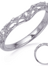 14K White Gold And Diamond Curved Web Miligrained Wedding Band