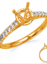 14K Yellow Gold And 0.32 CTW Diamond Semi-Mount Engagement Ring