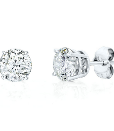 14K Gold And 2 CT Diamond Stud Earrings