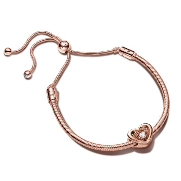 Pandora Timeless 14K Rose Gold Plated Radiant Heart Bracelet Gift Set