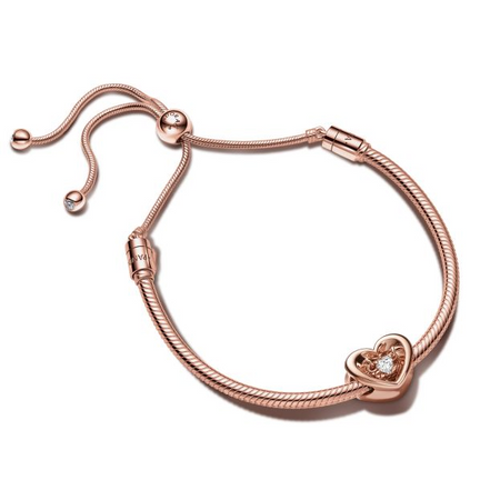 Pandora Timeless 14K Rose Gold Plated Radiant Heart Bracelet Gift Set
