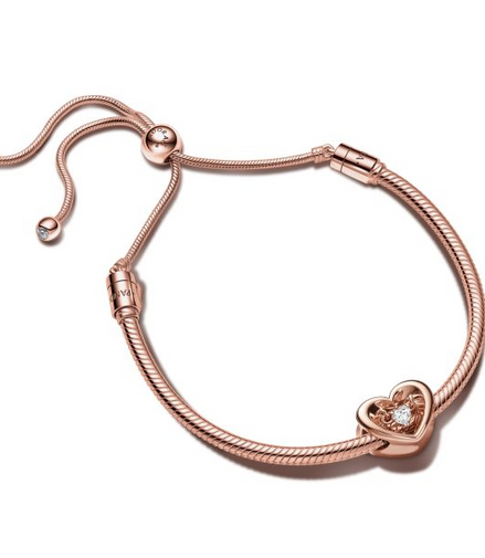 Pandora Timeless 14K Rose Gold Plated Radiant Heart Bracelet Gift Set