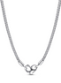 Pandora Moments Studded Heart Chain Necklace 45 cm