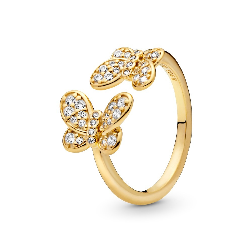 Pandora Shine Dazzling Butterflies Ring Size 6