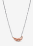 Pandora Moments Two-Tone Floating Curved Feather Collier Necklace 45 cm