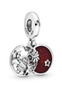 Santa Love, Peace, Joy Burgundy Enamel Charm